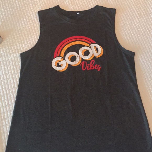 Good vibes tank top hippie Chic bold graphic - Picture 1 of 6